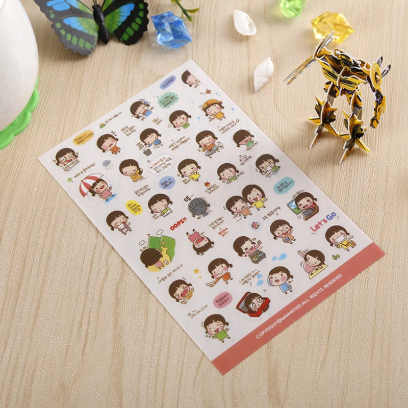 (6 листов)/партия наклейки для дневника блокнота телефона|sticker board|stickers refrigeratorsticker