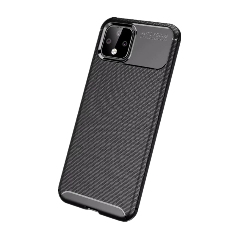 Business Style Case For Gogle Pixel 4 XL 3A Carbon Fiber Pattern Anti-Drop TPU Cover |