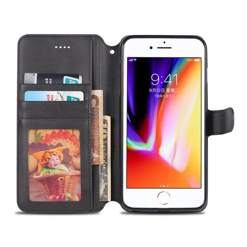 Чехол для iPhone 6 6s iPhone6 плюс Мягкий ТПУ силиконовый чехол держатель карт флип