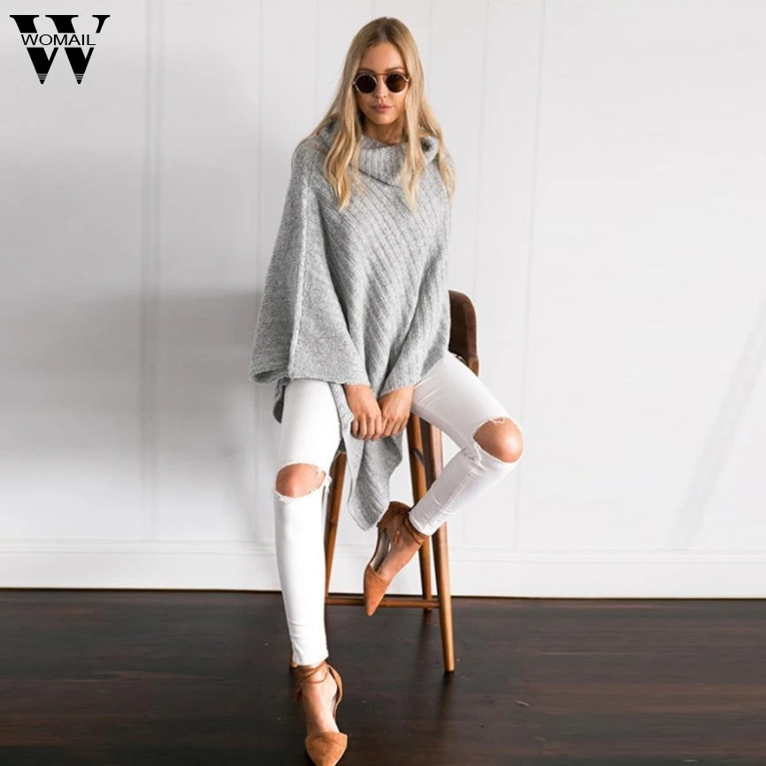 CharmDemon Women Loose Knitted Sweater Casual Jumper Tops Shawl jr6.6A | Женская одежда