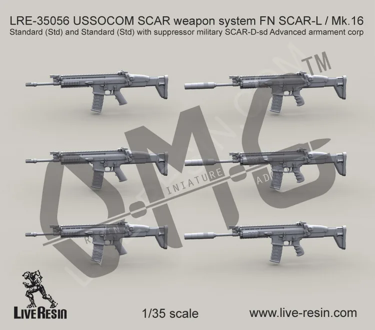 [Набор для модели Scale] полимерная система оружия FN 1/35 USSOCOM шрам Mk.16 | Игрушки и хобби