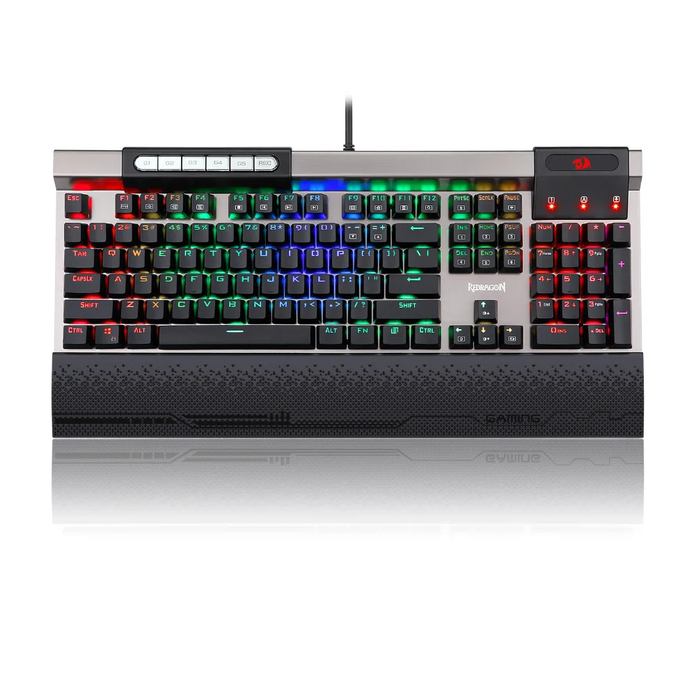 Механическая клавиатура REDRAGON с RGB подсветкой, Механическая игровая клавиатура RGB с синими механическими переключателями, авиационный класс