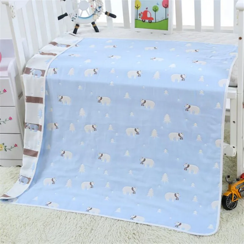 AS THE PHOTO 110*110 см детское мягкое душевое полотенце для новорожденного газовое дышащее покрывало постельные принадлежности пеленать детей шесть слоев органическое банное полотенце - Цвет: AS THE PHOTO