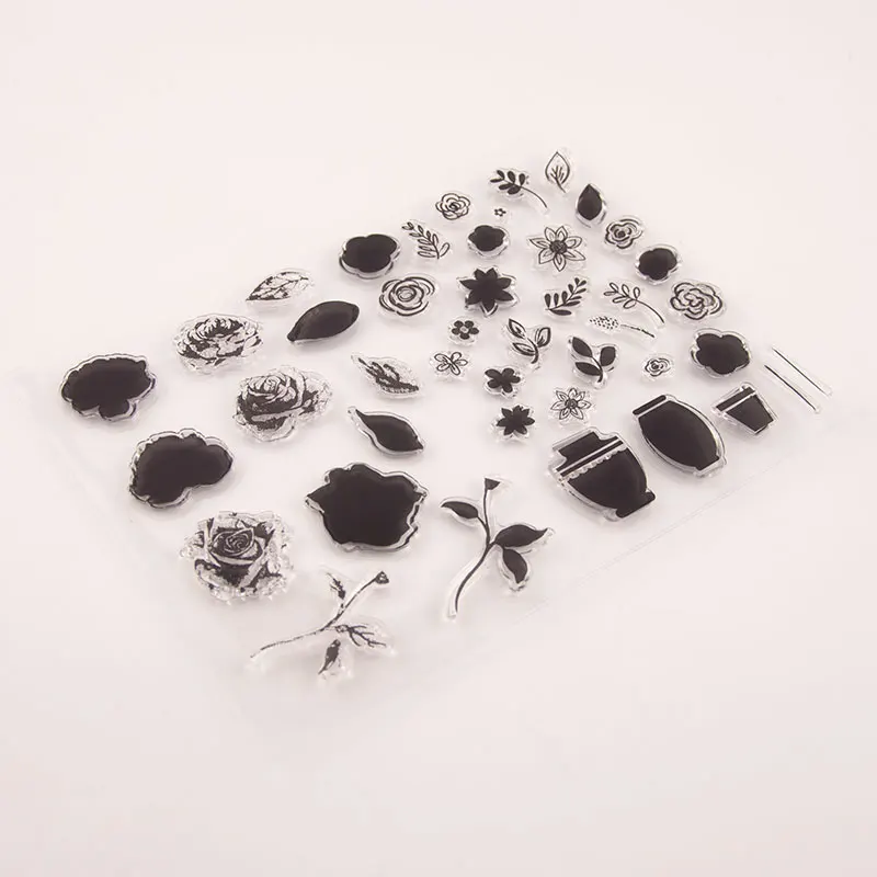 

Flower Leaves Cute Stamp Transparent Clear Stamps Silicone Seal for DIY Scrapbooking Card Making Photo Album Decoration Crafts
