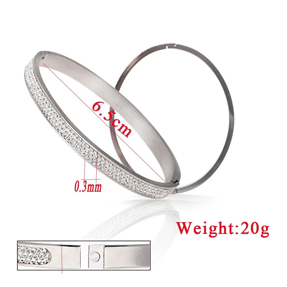 Оптовые браслеты из нержавеющей стали ювелирные изделия с фианитами хрустальные