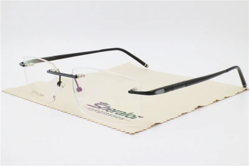 Классические 8524 квадратные очки без оправы из никеля и меди в сочетании с