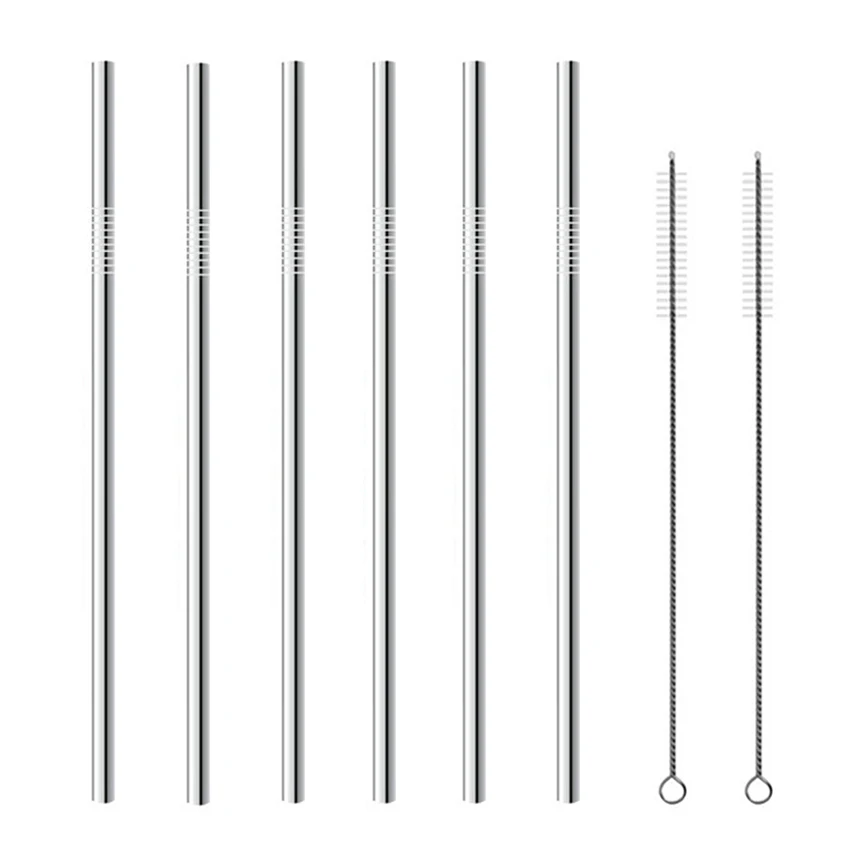 Upright 8PC 2/4/8 шт. питьевой соломы Многоразовые трубочки с чистящая щетка комплект Высокое Качество Эко-дружественных Нержавеющая сталь металлическая соломинка для кружки - Цвет: Upright 8PC
