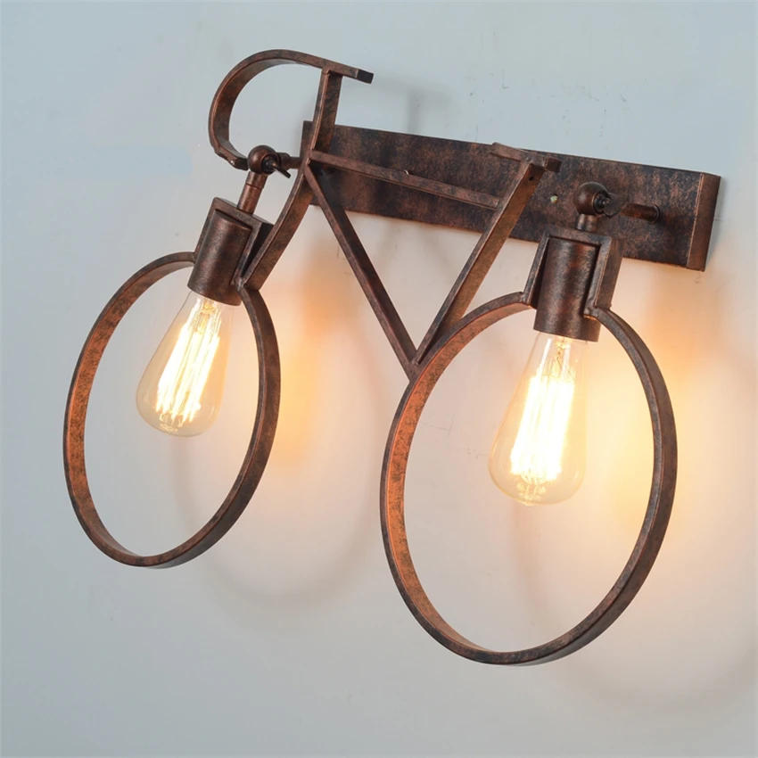 Beli LOFT Retro Industri Sepeda Warna Lampu Dinding Ruang Tamu Bar Cafe Sconce Dinding Lampu Siklus Koridor Lorong Besi Amerika Perlengkapan