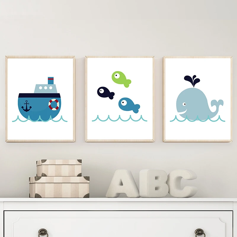 Картина на холсте с изображением Кита и лодки|Рисование каллиграфия| |