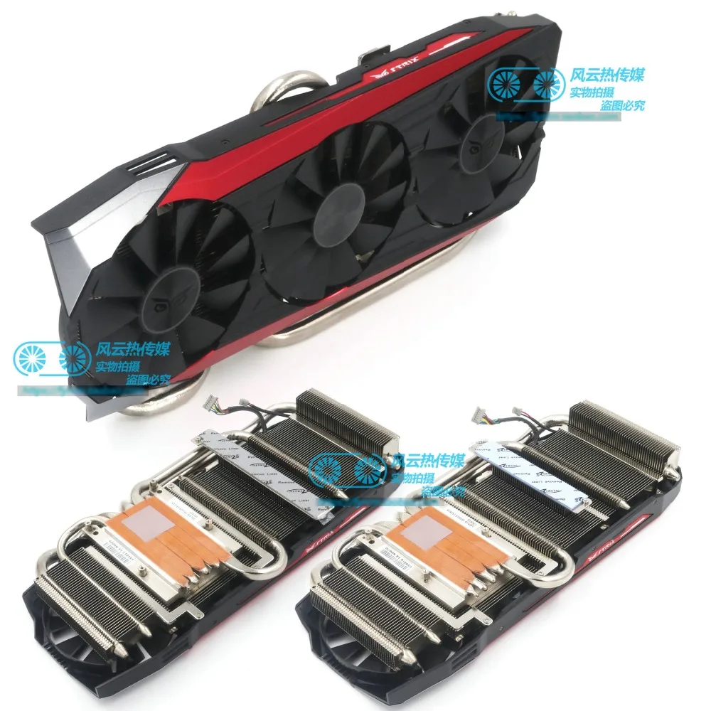 Для STRIX Raptor GTX980Ti R9 390X R9 390 видеокарта вентилятор охлаждения Cooler FONSONING