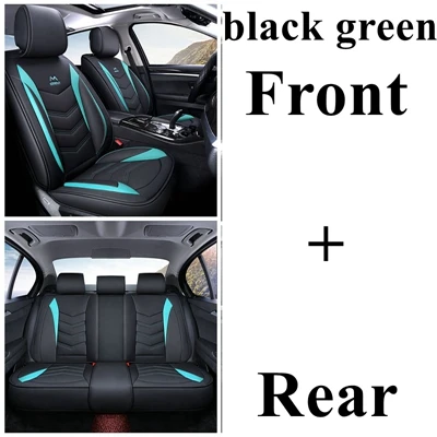 Чехол автокресла для Mitsubishi Outlander ASX Nissan Tiida Juke, Qashqai j10 j11 Renault Clio Duster logan Sandero Seat Ibiza altea - Название цвета: black green standard