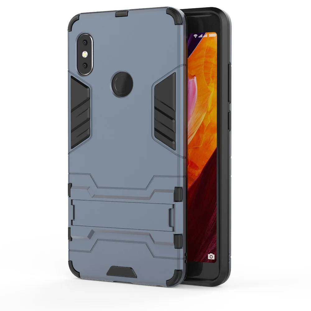 Navy Чехол для телефона KONSMART для Xiaomi Redmi Note 7 6 5 Pro, гибридный жесткий чехол на заднюю панель, глобальная версия Redmi 7A 7 6 5 6A 5A GO S2, чехол-подставка s - Цвет: Navy