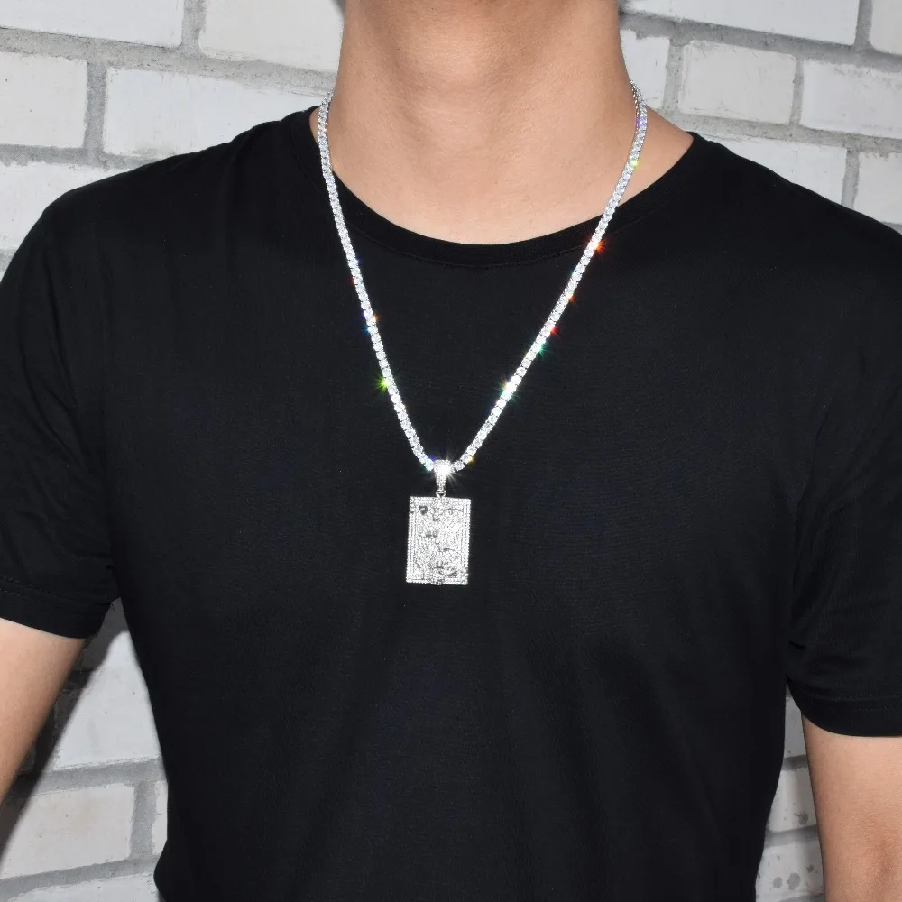 Мужское ожерелье с подвеской Король сердца кулон черепом лицом игральными