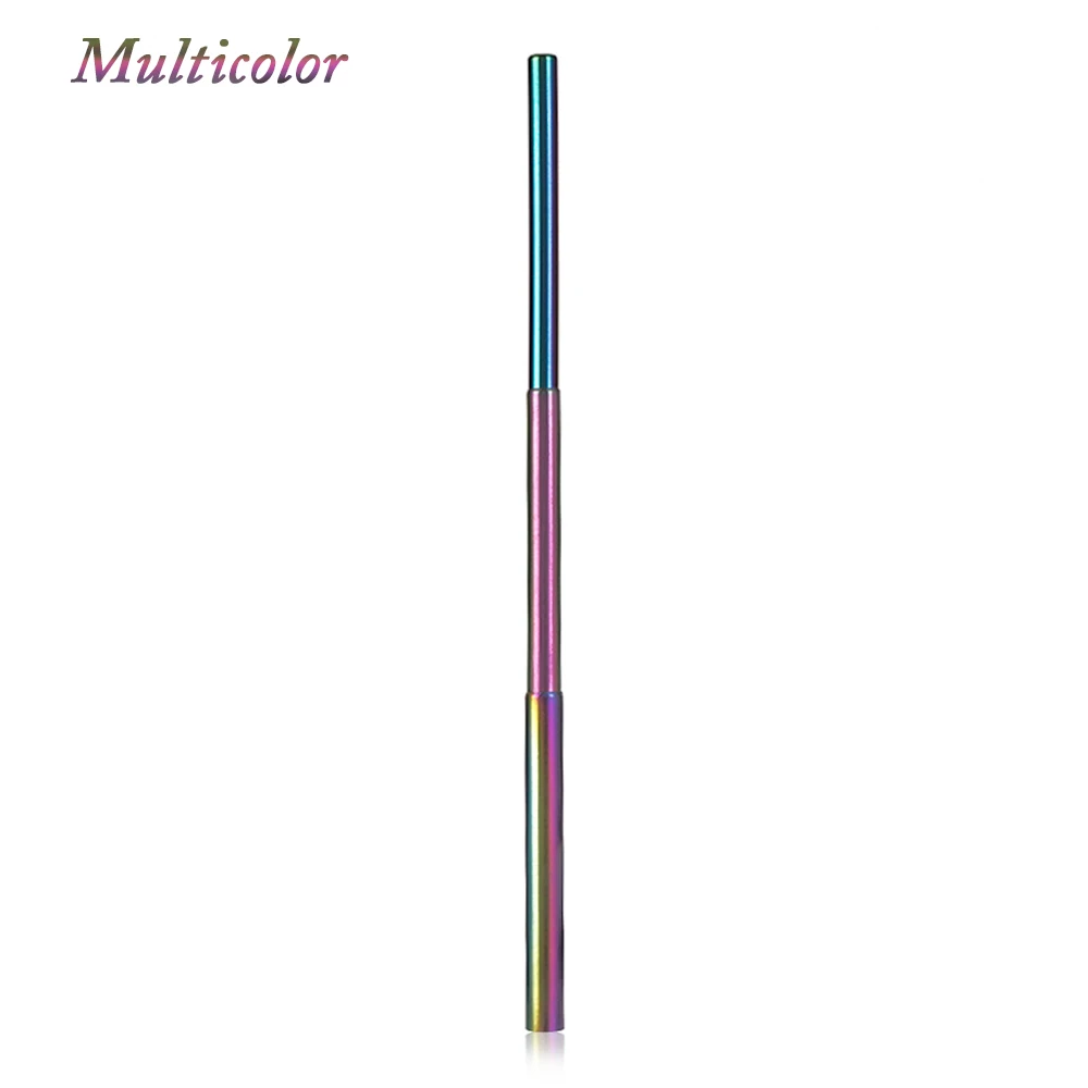 multicolor straw Многоразовые нержавеющая сталь Металлическая телескопическая Питьевая Солома складной фильтр бар аксессуары путешествия Чистящая Щетка бар аксессуары - Цвет: multicolor straw