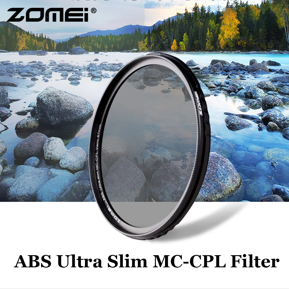 MC CPL фильтр Zomei ABS PL CIR поляризационный Для камеры 52 мм 55 58 62 65 67 72 77 82 мм|Фотофильтры