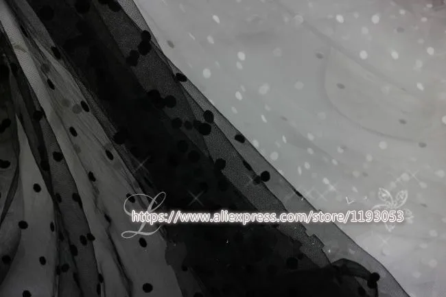 Оранжевый розовый флокирование вода нефрит точка мягкая сетка кружево ткань в