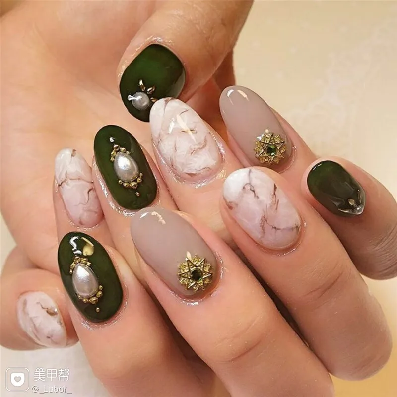 10 шт./пакет ногтей сплава ювелирных изделий из серебра со сверкающими