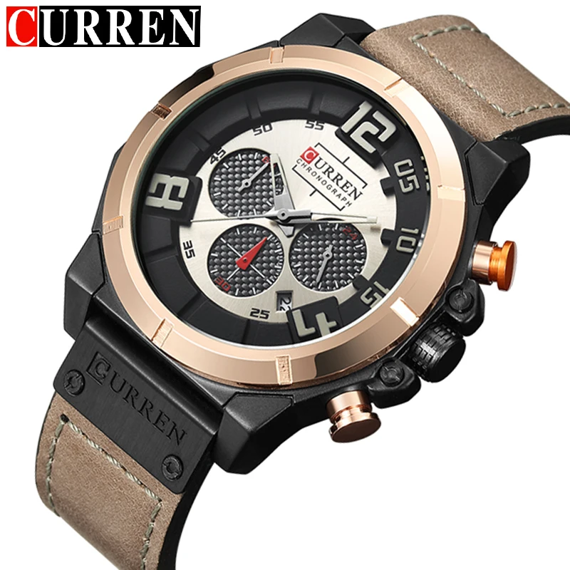 2017 Оригинал Curren Мужской роскошный бренд часов спортивные часы мужские хронограф