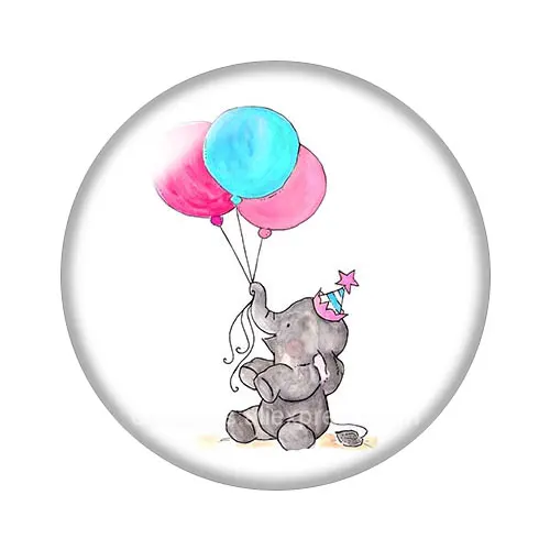 H Красивый милый слон из мультфильма 10 шт смешанный 12 мм/16 мм/18 мм/25 мм круглый стеклянный кабошон демонстрационный плоский задний делая результаты ZB1045 - Цвет: H