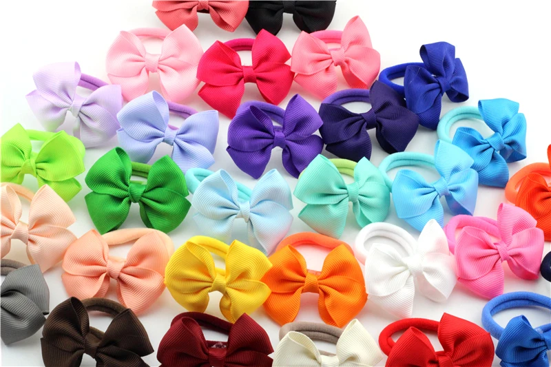 30 шт 2," лента луки с заколки для девочек бант для волос, бутик HairClip Головные уборы лук эластичный резинка для волос Бабочка Детские аксессуары для волос