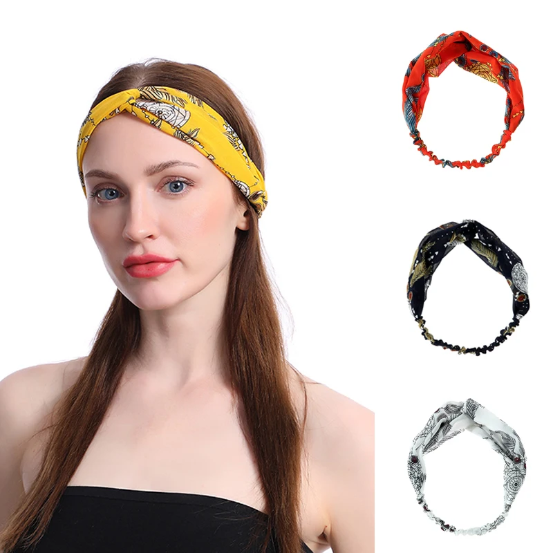 Fashion Adult Ladies Girls Twist Floral Headband Elastic Head Wrap Turban Hair Band Headwear Beach Accessories | Аксессуары для