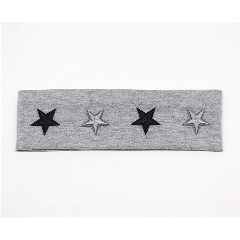 Light Grey 1 Летняя Детская новая головная повязка со звездами для маленьких девочек и мальчиков, ободки со звездами для девочек, Модная хлопковая повязка на голову, аксессуары для волос - Цвет: Light Grey 1