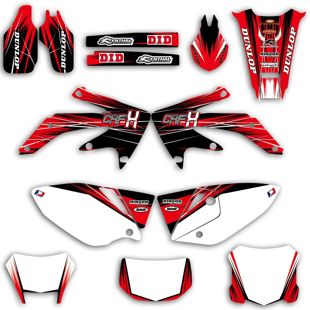 

Team Graphic Background Decal And Sticker Kit For Honda CRF450X CRF 450X 450 X 4 Stroke 2004-2016 2013 2014 2015 2012 2011 2010
