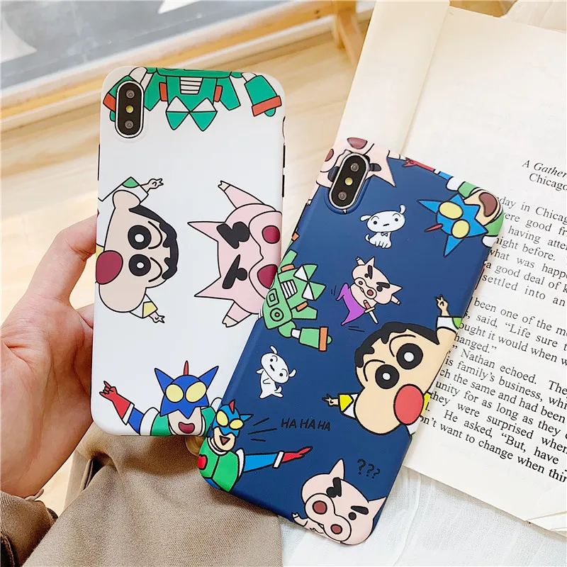 Семейный чехол с рисунком Crayon Shin-chan для iphone X Xs MAX Xr задняя крышка силиконовые IMD