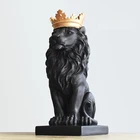 Скандинавская красивая корона, статуи льва из смолы, украшение для дома, поделки, талисман, современные офисные настольные статуэтки, скульптуры, искусство