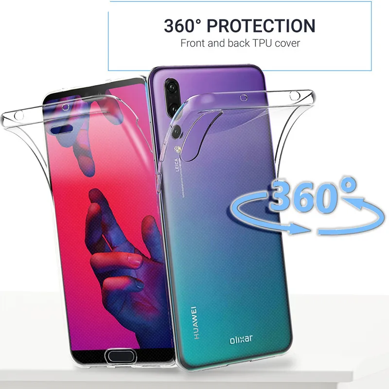 Двойной Мягкий силиконовый чехол для huawei P30 P20 Lite P Smart Plus Y9 Y7 Y6 Pro mate 20 Honor 10 Lite Nove 2i 3e чехол на весь корпус