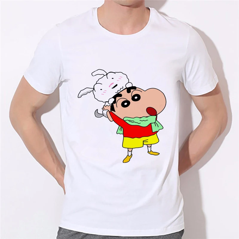 2020 летний мужской топ забавная футболка милая мультяшная Crayon Shin Chan and dog топы в