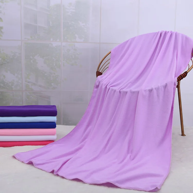 light purple Большое абсорбирующее мягкое полотенце из микрофибры для ванной летнее сушильное пляжное полотенце s 80x180 см - Цвет: light purple