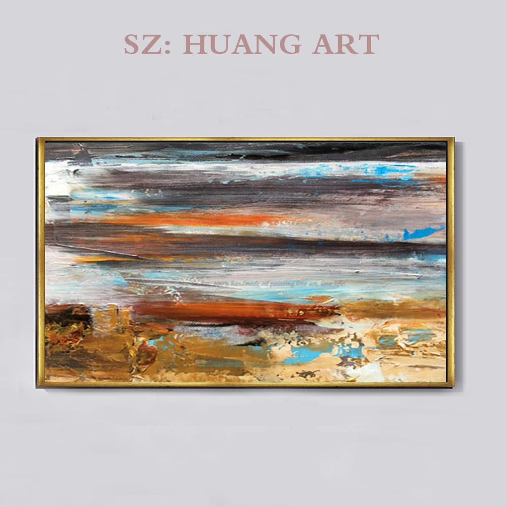 Современный домашний декор настенные картины ручная роспись абстрактный город