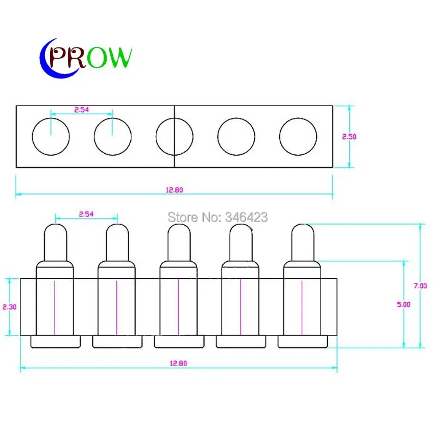 

[PR] Height is 7mm pogo pin connector Spring pin 5PIN thimble various highly patch welding Free Shipping