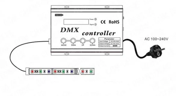 Горячая AC110V AC220V неоновый гибкий DMX декодер DMX контроллер с высоким давлением 110 В DMX светодиодный неоновый светильник контроллер