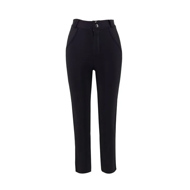 Новые модные женские туфли Брюки для девочек черные узкие повязки с длинным