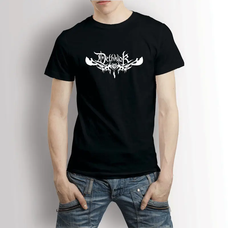Gildan Dethklok металлическая лента логотип мужская футболка тройник|men t-shirt|tees menmen tees |