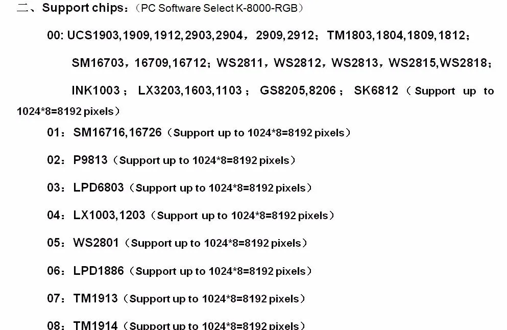 K-8000CK светодиодный контроллер sd-карты pixel(T-8000 обновленная версия); off-line; 8192 пикселей светодиодный контроллер; выход сигнала SPI