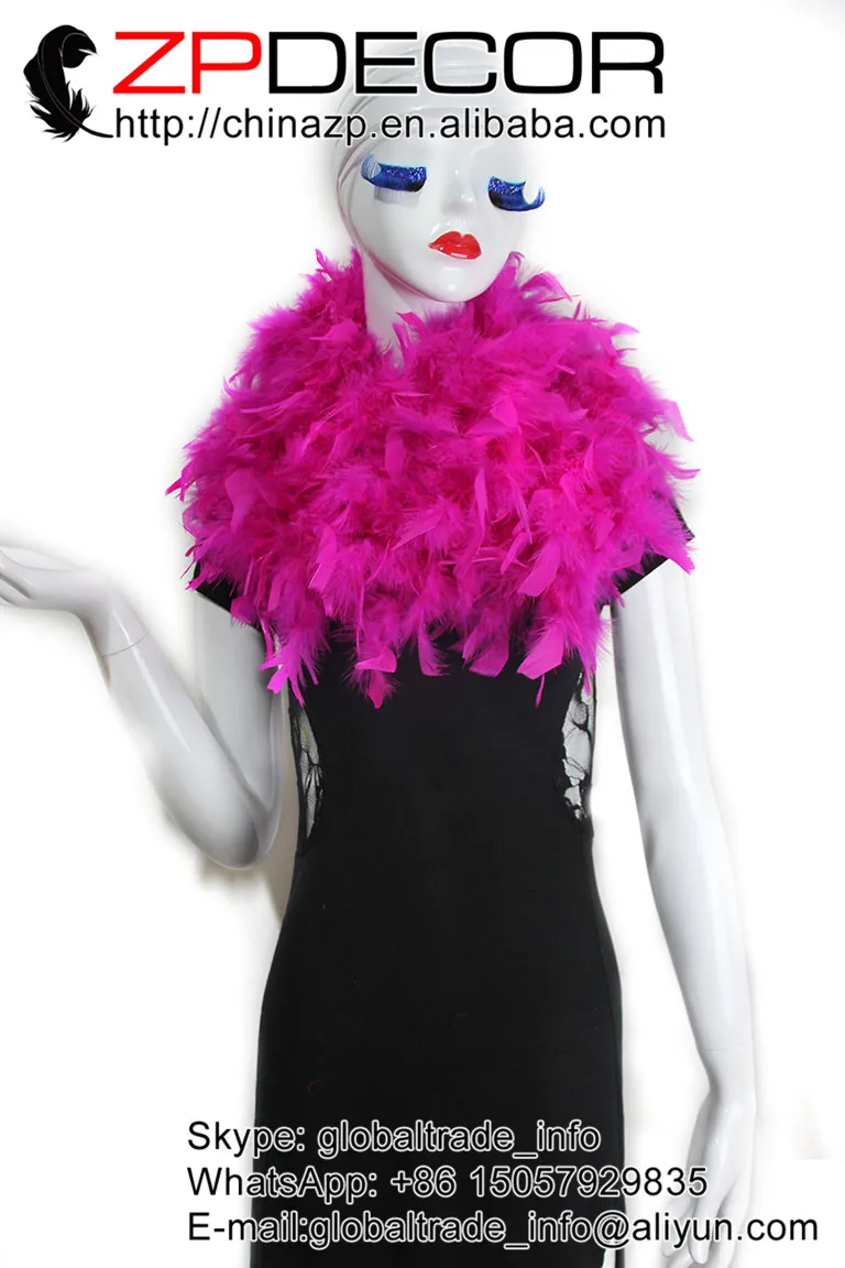 ZPDECOR перо 2 ярдов/партия 80 г ручная работа Premuim качество красивый ярко розовый боа