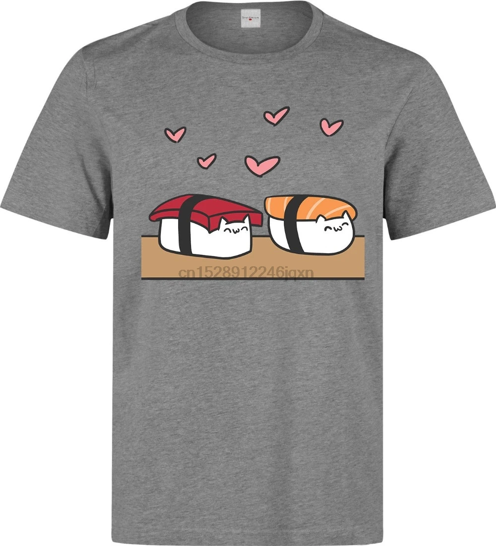 2018 Новая повседневная хлопковая Футболка Happy Sushi in Love забавная Японская еда