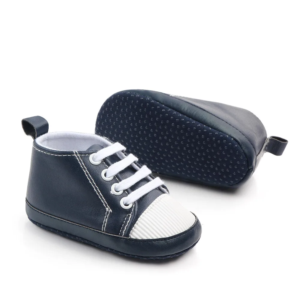 New PU Classic Sports Sneakers Newborn Baby Boys Girls First Walkers Shoes Infant Toddler Soft Sole Anti-slip Baby Shoes