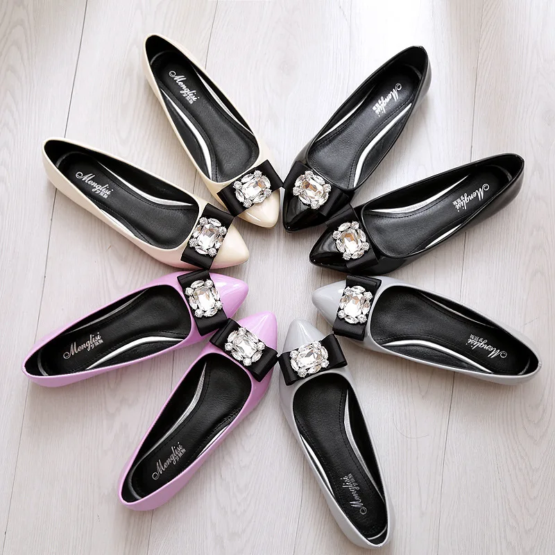 Женские туфли из лакированной кожи Размеры 35 43|Обувь без каблука| |