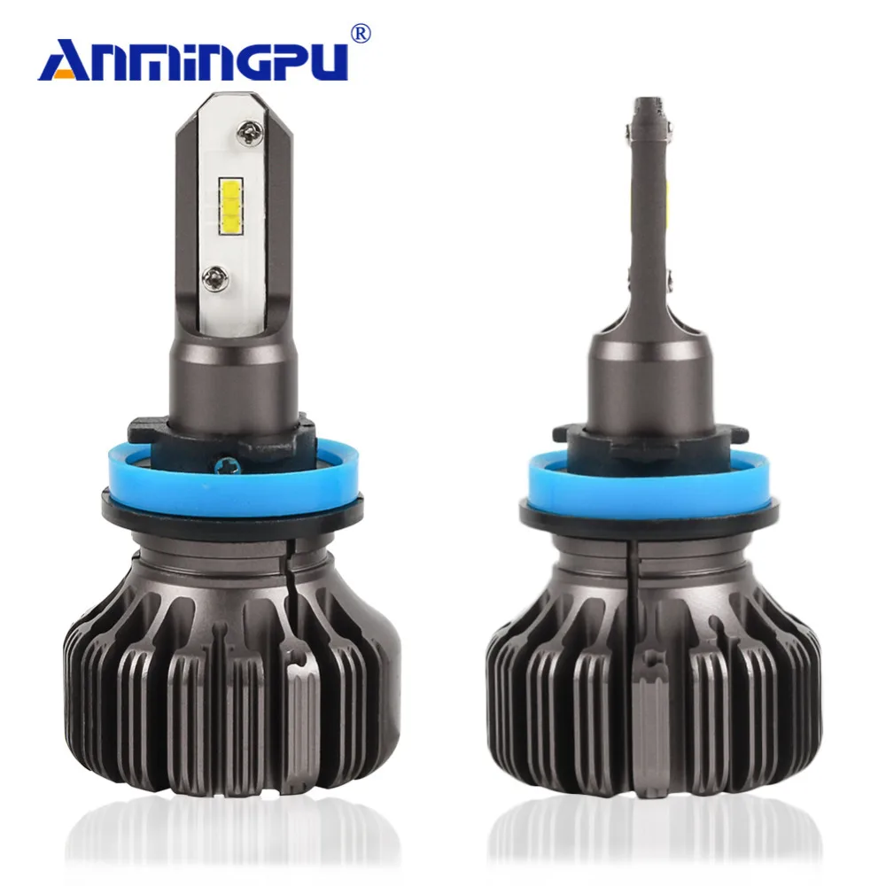 ANMINGPU 2x безвентиляторный 8000LM CSP Led H4 головной светильник лампы H7 светодиодные 9005/HB3