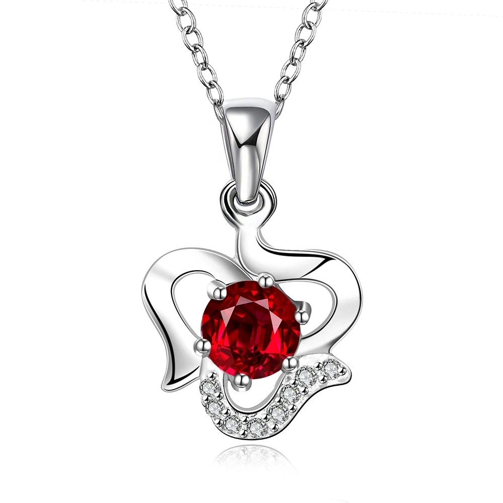 Ювелирные изделия из стерлингового серебра 925 пробы большая красная Подвеска