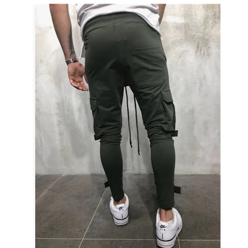 Осень 2019 Горячие Стильные комбинезоны в стиле хип-хоп карманные брюки для мужчин