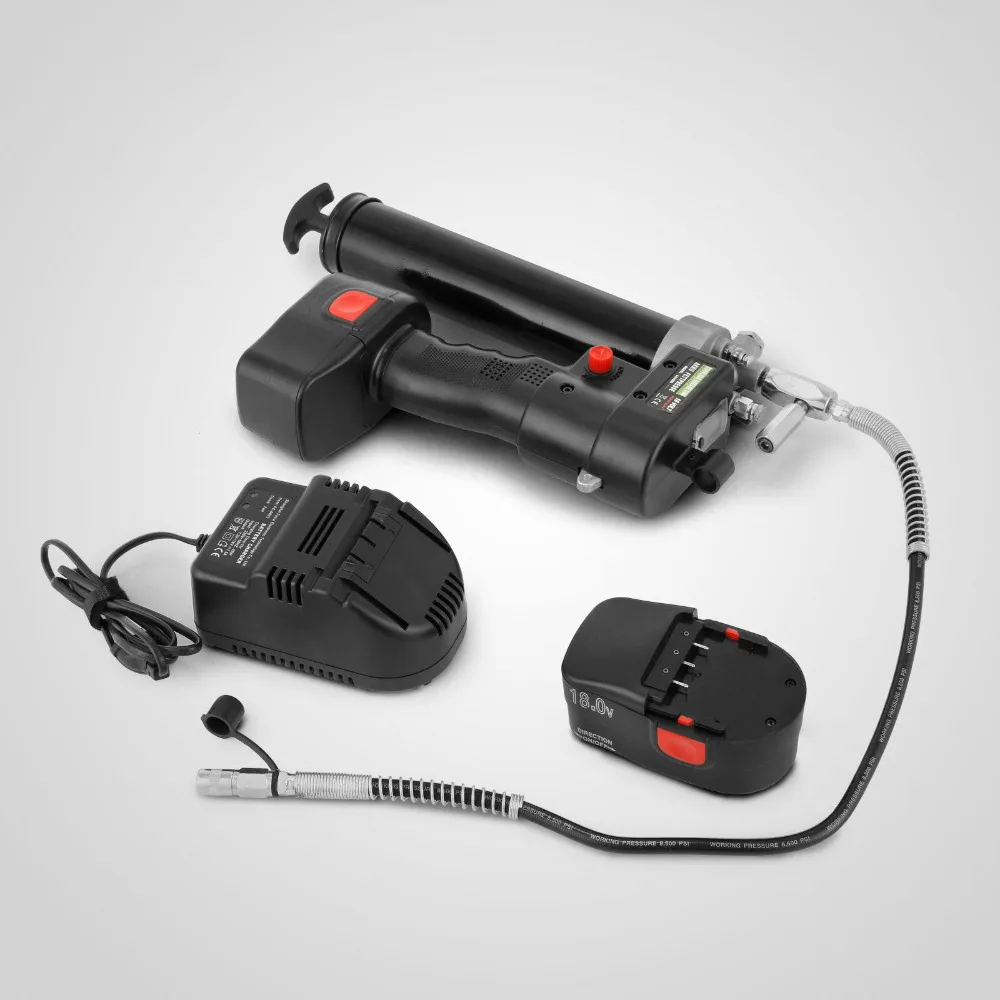 Электрический смазочный пистолет аккумуляторная батарея 18 в 107 см 8000PSI Тяжелая + 2
