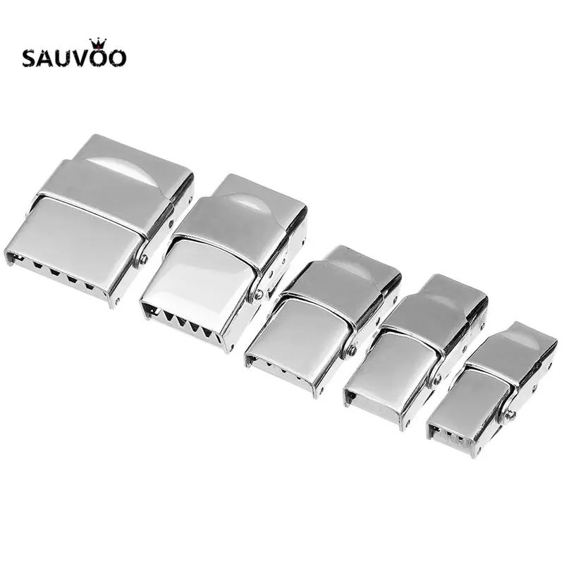 5 шт./лот высококачественные Серебристые застежки из нержавеющей стали с плоским