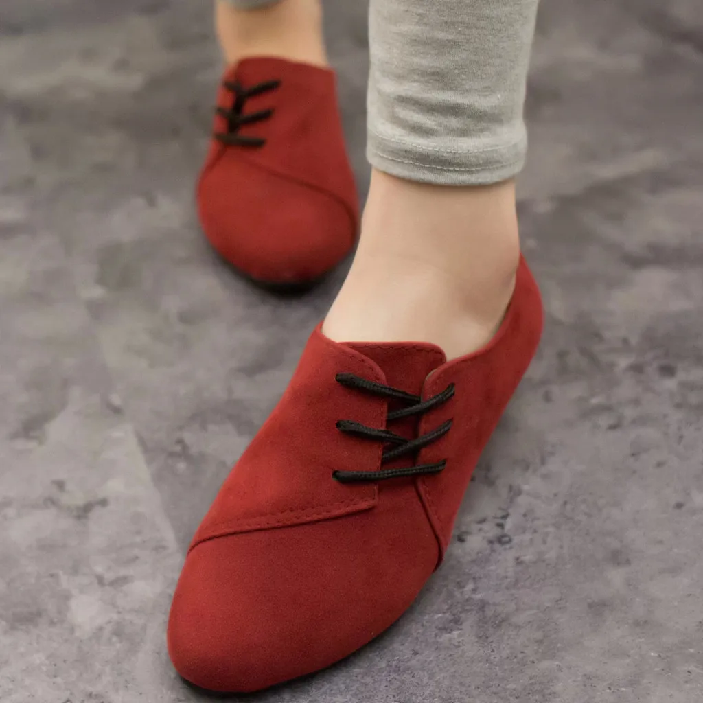 Женская обувь на шнуровке в стиле ретро повседневная плоской подошве Scarpe da donna alla