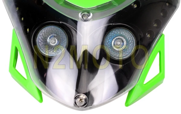 Зеленая универсальная фара для мотоцикла налобный фонарь мотокросса эндуро