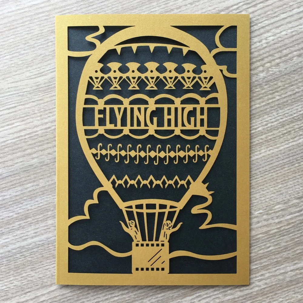 50 шт./лот Роскошные огненные воздушные шары Пригласительные открытки для